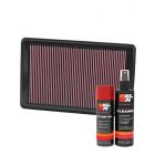 K&N Air Filter 33-2369 + Aerosol Recharge Kit