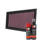 K&N Air Filter 33-2376 + Aerosol Recharge Kit