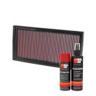 K&N Air Filter 33-2405 + Aerosol Recharge Kit
