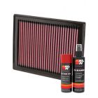 K&N Air Filter 33-2409 + Aerosol Recharge Kit