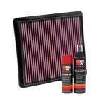 K&N Air Filter 33-2419 + Aerosol Recharge Kit