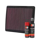 K&N Air Filter 33-2423 + Aerosol Recharge Kit