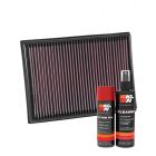 K&N Air Filter 33-2438 + Aerosol Recharge Kit