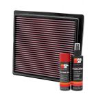 K&N Air Filter 33-2457 + Aerosol Recharge Kit