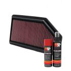 K&N Air Filter 33-2461 + Aerosol Recharge Kit