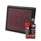 K&N Air Filter 33-2483 + Aerosol Recharge Kit