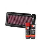 K&N Air Filter 33-2490 + Aerosol Recharge Kit