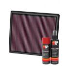 K&N Air Filter 33-2497 + Aerosol Recharge Kit