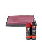 K&N Air Filter 33-2539 + Aerosol Recharge Kit