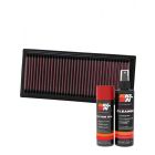 K&N Air Filter 33-2761 + Aerosol Recharge Kit