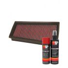 K&N Air Filter 33-2849 + Aerosol Recharge Kit