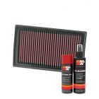 K&N Air Filter 33-2927 + Aerosol Recharge Kit