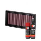 K&N Air Filter 33-2928 + Aerosol Recharge Kit