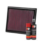 K&N Air Filter 33-2962 + Aerosol Recharge Kit