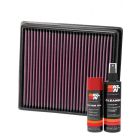 K&N Air Filter 33-2990 + Aerosol Recharge Kit