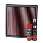 K&N Air Filter 33-3011 + Aerosol Recharge Kit