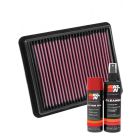 K&N Air Filter 33-3024 + Aerosol Recharge Kit