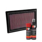 K&N Air Filter 33-3034 + Aerosol Recharge Kit