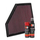 K&N Air Filter 33-3051 + Aerosol Recharge Kit