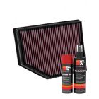 K&N Air Filter 33-3055 + Aerosol Recharge Kit