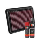K&N Air Filter 33-3062 + Aerosol Recharge Kit