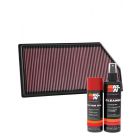 K&N Air Filter 33-3068 + Aerosol Recharge Kit
