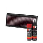 K&N Air Filter 33-3072 + Aerosol Recharge Kit