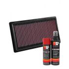 K&N Air Filter 33-3080 + Aerosol Recharge Kit