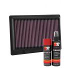 K&N Air Filter 33-3087 + Aerosol Recharge Kit