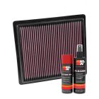 K&N Air Filter 33-3092 + Aerosol Recharge Kit