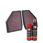 K&N Air Filter 33-3128 + Aerosol Recharge Kit
