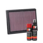 K&N Air Filter 33-3131 + Aerosol Recharge Kit