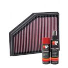K&N Air Filter 33-3134 + Aerosol Recharge Kit