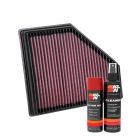K&N Air Filter 33-3136 + Aerosol Recharge Kit