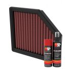 K&N Air Filter 33-3174 + Aerosol Recharge Kit