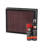 K&N Air Filter 33-5000 + Aerosol Recharge Kit