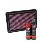 K&N Air Filter 33-5016 + Aerosol Recharge Kit