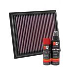 K&N Air Filter 33-5034 + Aerosol Recharge Kit