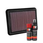 K&N Air Filter 33-5038 + Aerosol Recharge Kit