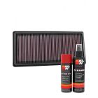 K&N Air Filter 33-5052 + Aerosol Recharge Kit
