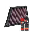K&N Air Filter 33-5054 + Aerosol Recharge Kit