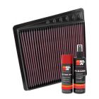 K&N Air Filter 33-5058 + Aerosol Recharge Kit