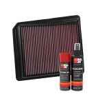 K&N Air Filter 33-5062 + Aerosol Recharge Kit