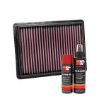 K&N Air Filter 33-5069 + Aerosol Recharge Kit