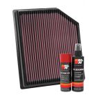 K&N Air Filter 33-5077 + Aerosol Recharge Kit