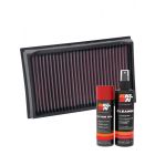 K&N Air Filter 33-5084 + Aerosol Recharge Kit