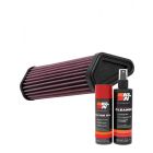 K&N Air Filter DU-1210 + Aerosol Recharge Kit