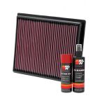 K&N Air Filter PL-9011 + Aerosol Recharge Kit