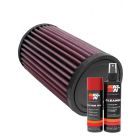 K&N Air Filter RU-0820 + Aerosol Recharge Kit