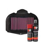 K&N Air Filter YA-1210 + Aerosol Recharge Kit